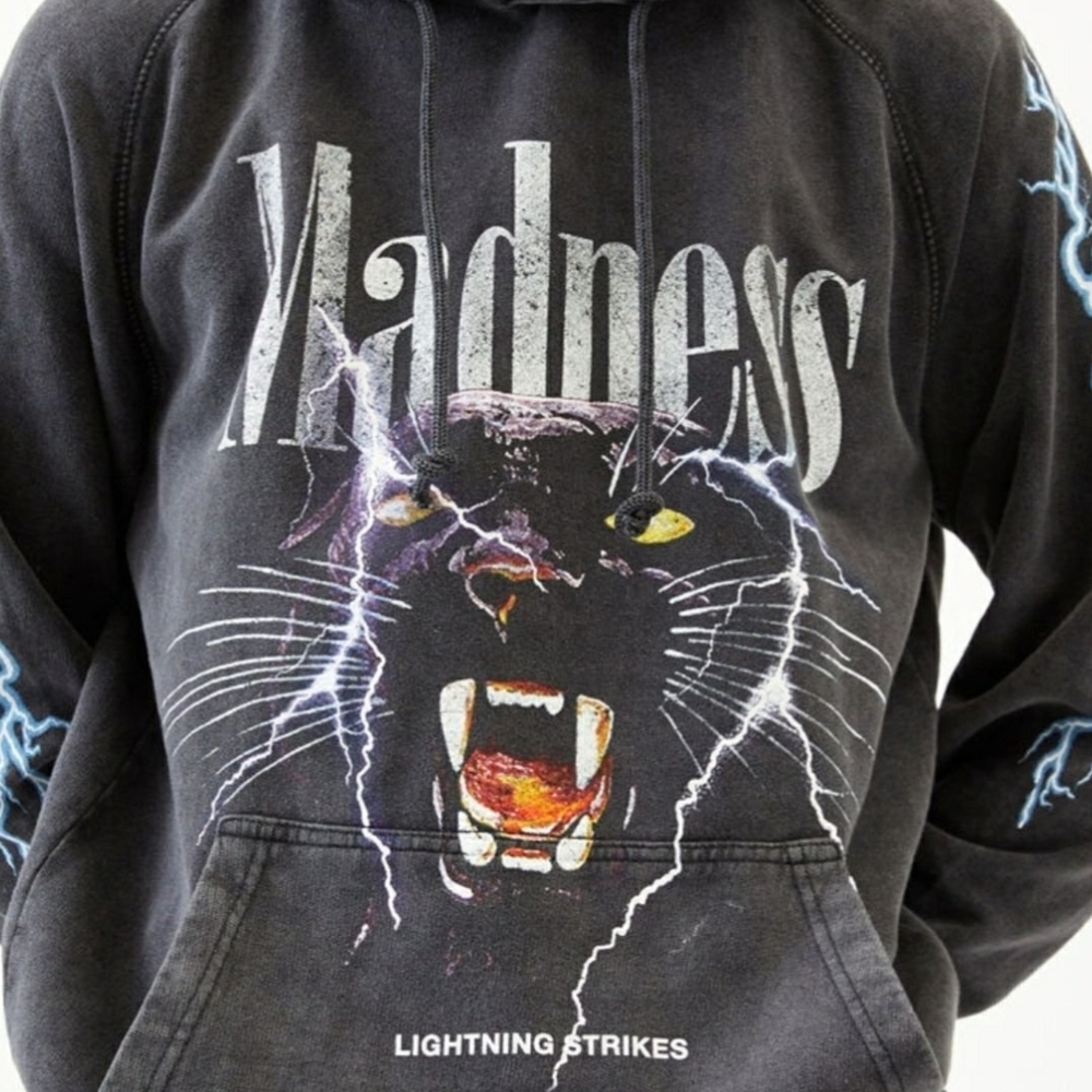 PacSun Charcoal Madness Hoodie with Panther Design
